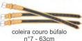coleira couro búfalo n° 7 - 63 cm